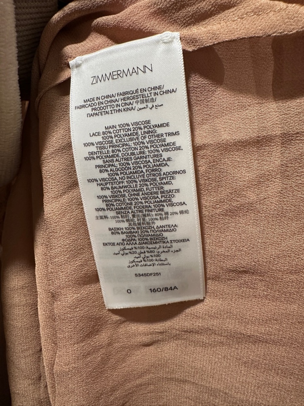 NWT New ZIMMERMANN Hypnotic Peplum Flutter Tiered Midi Dress in Biscuit Size 0 - Picture 6 of 13